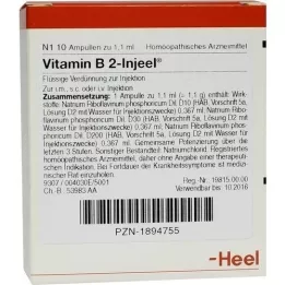 VITAMIN B2 INJEEL Ampollas, 10 piezas