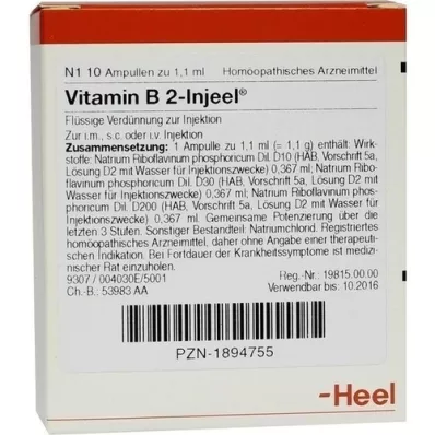 VITAMIN B2 INJEEL Ampollas, 10 piezas
