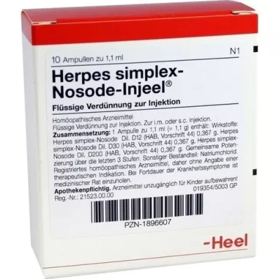 HERPES SIMPLEX Ampollas Nosode Injeel, 10 piezas