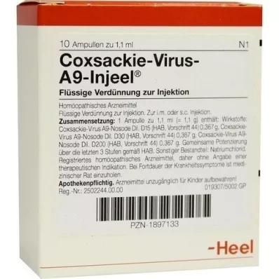 COXSACKIE-Ampollas de virus A9 Injeel, 10 piezas