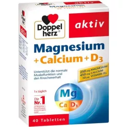 DOPPELHERZ Tabletas de magnesio+calcio+D3, 40 piezas