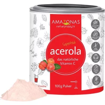 ACEROLA Vitamina C 100% natural en polvo, 100 g