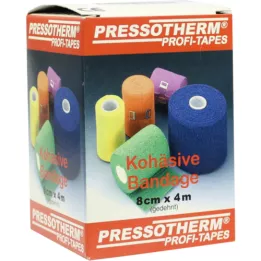 PRESSOTHERM Vendaje cohesivo 8 cm x 4 m amarillo, 1 pieza