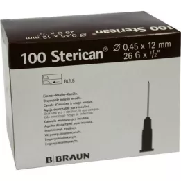STERICAN Ins.Einm.Kan.26 Gx1/2 0,45x12 mm, 100 uds