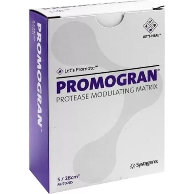 PROMOGRAN Taponamientos estériles de 28 cm2, 5 unidades