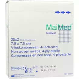 VLIESKOMPRESSEN 7,5x7,5 cm estéril, 25X2 uds