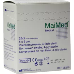 VLIESKOMPRESSEN 5x5 cm estéril, 25X2 uds