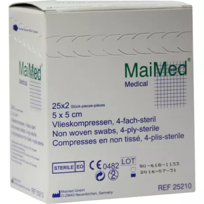 VLIESKOMPRESSEN 5x5 cm estéril, 25X2 uds