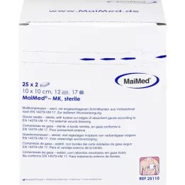 MULLKOMPRESSEN 10x10 cm estéril 12 veces, 25X2 uds