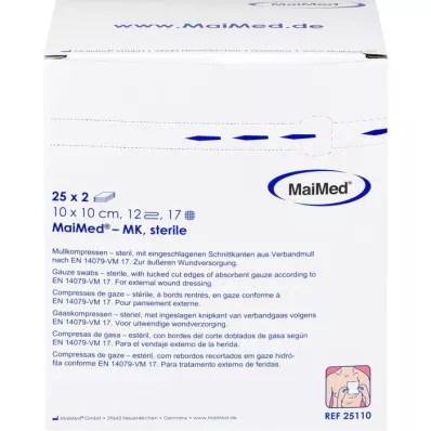 MULLKOMPRESSEN 10x10 cm estéril 12 veces, 25X2 uds