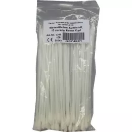 WATTESTÄBCHEN Cabeza pequeña de plástico 15 cm, 100 piezas