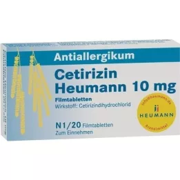 CETIRIZIN Heumann 10 mg comprimidos recubiertos con película, 20 piezas