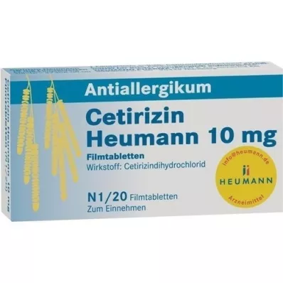 CETIRIZIN Heumann 10 mg comprimidos recubiertos con película, 20 piezas