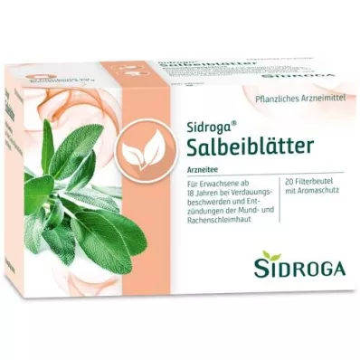 SIDROGA Bolsas filtrantes de té de hojas de salvia, 20X1,5 g