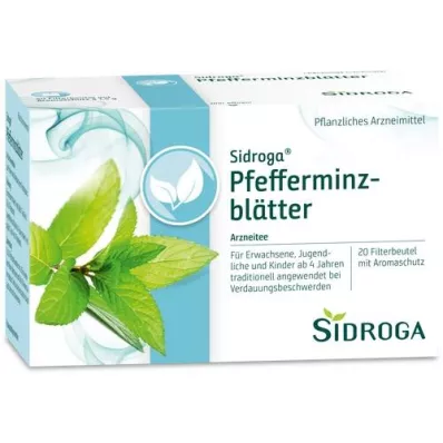 SIDROGA Bolsas filtrantes de té con hojas de menta, 20X1,5 g
