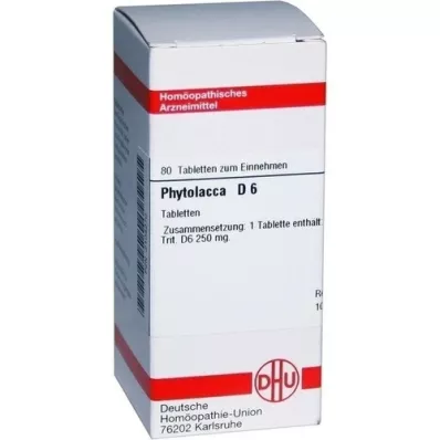 PHYTOLACCA D 6 tabletas, 80 piezas