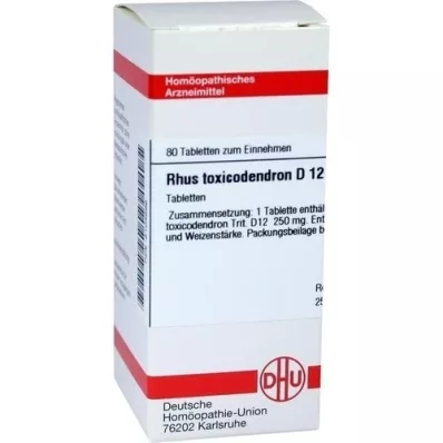 RHUS TOXICODENDRON D 12 tabletas, 80 piezas