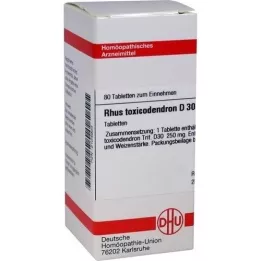 RHUS TOXICODENDRON D 30 tabletas, 80 piezas