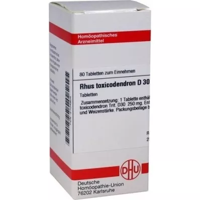 RHUS TOXICODENDRON D 30 tabletas, 80 piezas