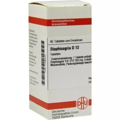 STAPHISAGRIA D 12 tabletas, 80 piezas