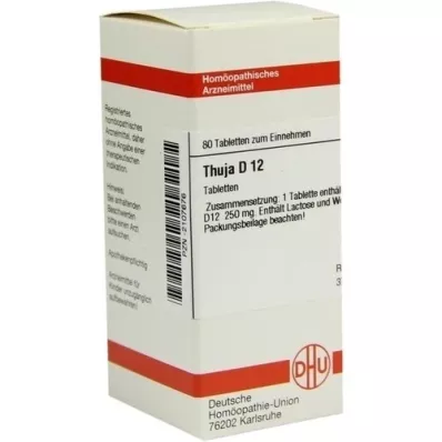 THUJA D 12 tabletas, 80 piezas