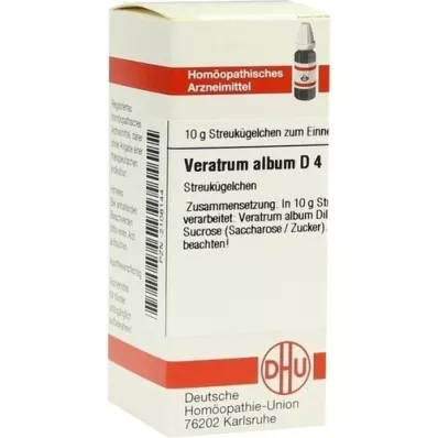 VERATRUM ALBUM D 4 glóbulos, 10 g