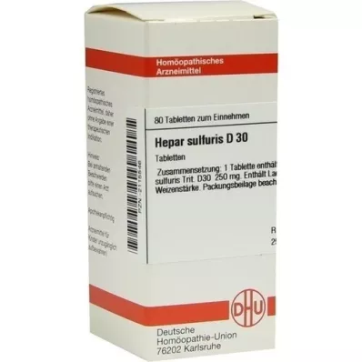 HEPAR SULFURIS D 30 tabletas, 80 piezas