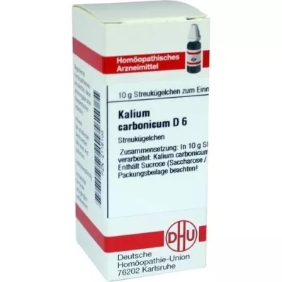 KALIUM CARBONICUM D 6 glóbulos, 10 g