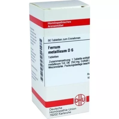 FERRUM METALLICUM D 6 tabletas, 80 piezas