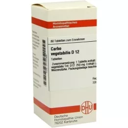 CARBO VEGETABILIS D 12 tabletas, 80 piezas