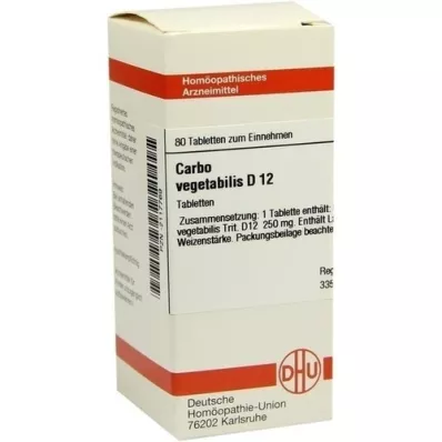 CARBO VEGETABILIS D 12 tabletas, 80 piezas CARBO VEGETABILIS D 12 tabletas, 80 piezas