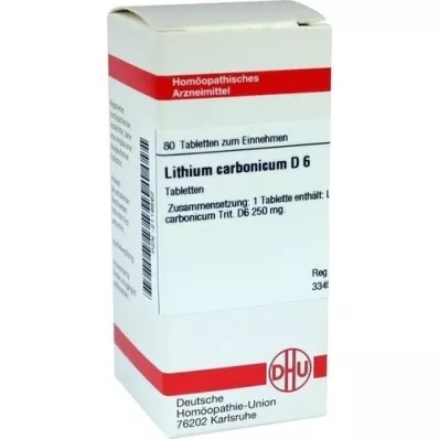 LITHIUM CARBONICUM D 6 tabletas, 80 piezas