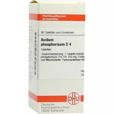 ACIDUM PHOSPHORICUM D 4 tabletas, 80 piezas