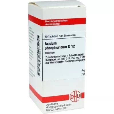 ACIDUM PHOSPHORICUM D 12 tabletas, 80 piezas