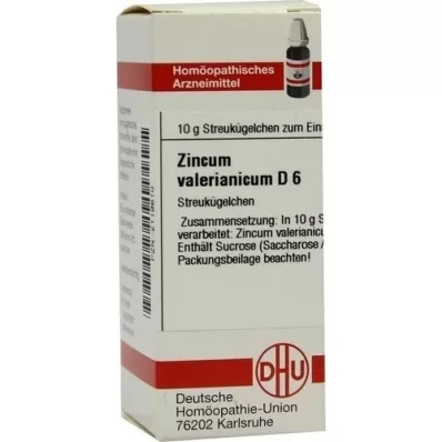 ZINCUM VALERIANICUM D 6 glóbulos, 10 g