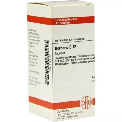 BERBERIS D 12 tabletas, 80 piezas