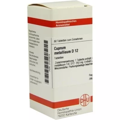 CUPRUM METALLICUM D 12 tabletas, 80 piezas CUPRUM METALLICUM D 12 tabletas, 80 piezas