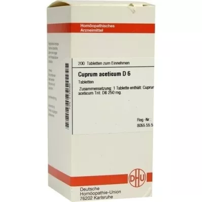 CUPRUM ACETICUM D 6 tabletas, 200 piezas