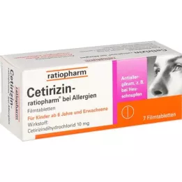 CETIRIZIN-ratiopharm para alergias tableta de película de 10 mg, 7 piezas