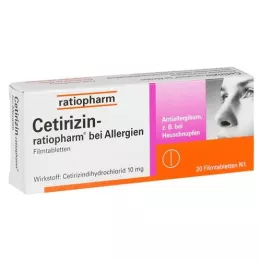 CETIRIZIN-ratiopharm para alergias tableta de película de 10 mg, 20 piezas