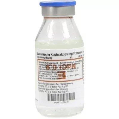 KOCHSALZLÖSUNG Frasco de vidrio 0,9% Fresenius, 100 ml