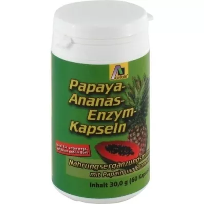 PAPAYA ANANAS Cápsulas enzimáticas, 60 piezas PAPAYA ANANAS Cápsulas enzimáticas, 60 piezas