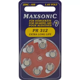 BATTERIEN para audífonos Maxsonic PR312, 6 piezas