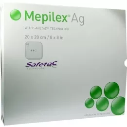 MEPILEX Apósito de espuma Ag 20x20 cm estéril, 5 piezas