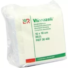 VLIWAZELL Compresas absorbentes no estériles 10x10 cm, 25 piezas