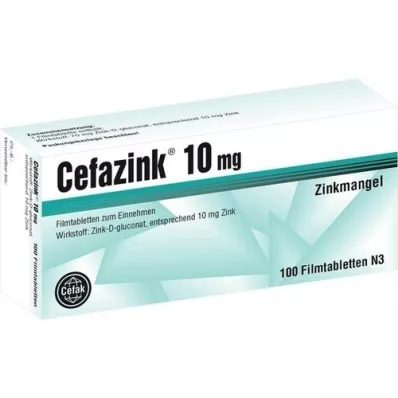 CEFAZINK 10 mg comprimidos recubiertos con película, 100 unidades