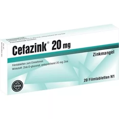 CEFAZINK 20 mg comprimidos recubiertos con película, 20 unidades
