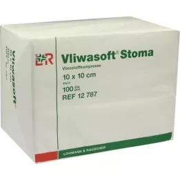 VLIWASOFT Compresas para estoma de 10x10 cm, 4 pliegues, 100 unidades