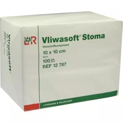 VLIWASOFT Compresas para estoma de 10x10 cm, 4 pliegues, 100 unidades