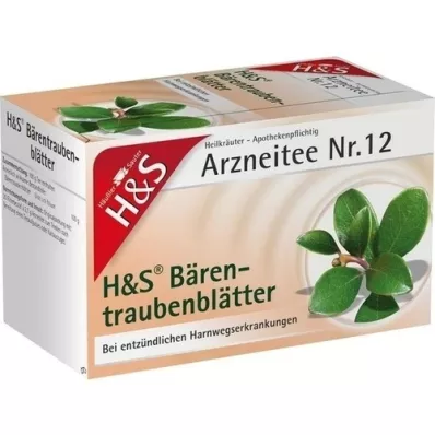 H&amp;S Bolsa de filtro de té de gayuba, 20X2,7 g